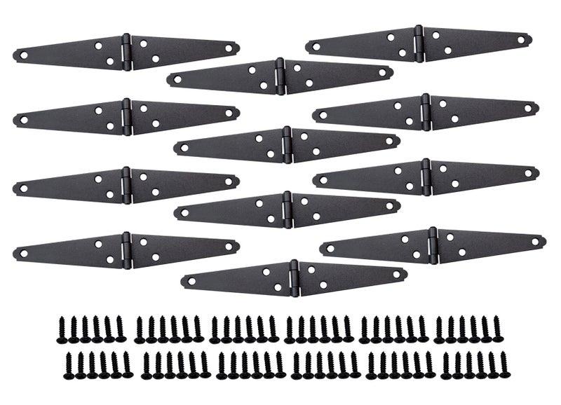 QCAA Light Strap Hinge Steel 2Layered Powder Coated 4 Elegant Frosted Matte Black 12 Pack Made in Taiwan - Image 2