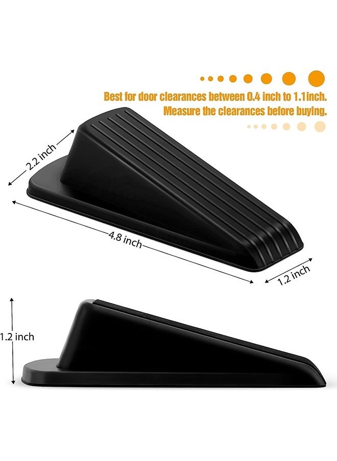 Generic Door Stopper, Rubber Hook Type Door Stopper, Door Stop Works on All Floor Surfaces, Control The Size of The Door Gaps and Prevent The Lock-Outs Door Stop Wedge (Black+Brown)  - Image 2