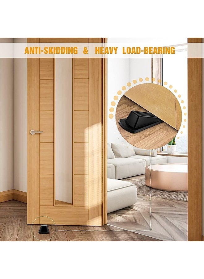 Generic Door Stopper, Rubber Hook Type Door Stopper, Door Stop Works on All Floor Surfaces, Control The Size of The Door Gaps and Prevent The Lock-Outs Door Stop Wedge (Black+Brown)  - Image 3
