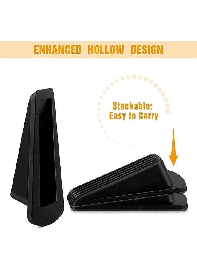 Generic Door Stopper, Rubber Hook Type Door Stopper, Door Stop Works on All Floor Surfaces, Control The Size of The Door Gaps and Prevent The Lock-Outs Door Stop Wedge (Black+Brown)  - Image 5