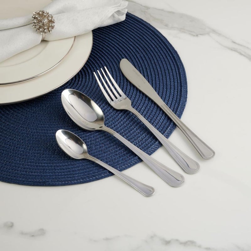 Bister Stainless Steel Spoon Set 8 Pieces Silver Reusable Cutlery Flatware Utensils for Home Parties