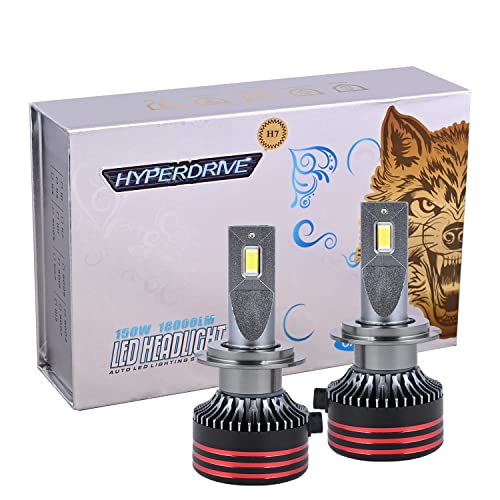 Casago CAHYH07 Hyperdrive H7 150W Bright LED Headlight For Automobiles With Quick Start Plug-Play Design Water Resistant And Easy Installation(Set of 2) - Image 1