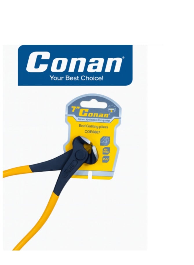 Conan 7" End Cutting Pliers – Model COE0807 – Cr-V Steel, Precision Nail & Wire Nipper with Non-Slip Grip - Image 3
