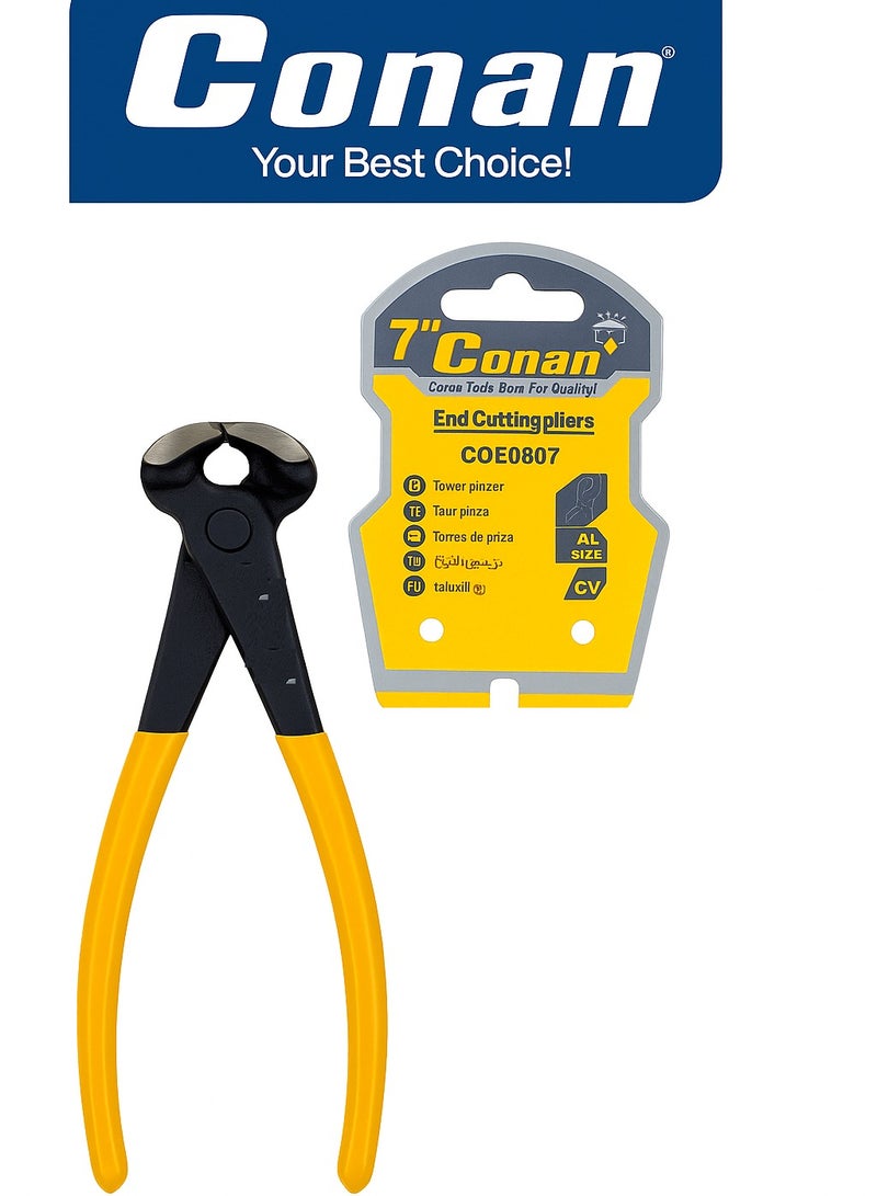 Conan 7" End Cutting Pliers – Model COE0807 – Cr-V Steel, Precision Nail & Wire Nipper with Non-Slip Grip - Image 2