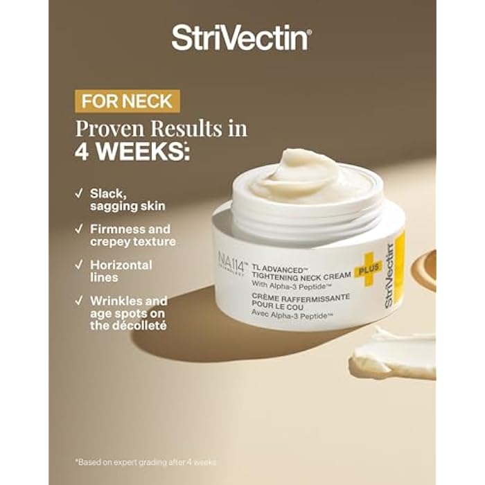 StriVectin Tighten and Lift Advanced Neck Cream PLUS with Alpha-3 Peptides for Neck and Décolleté, Smoothing Look of Wrinkles and Fine Lines, Improves Crepey Skin and Vertical Lines - Image 4