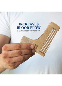LetsShave Wooden Beard Comb For Men | Beard Styling Tool, Shaping & Styling Your Beard, Pocket-Friendly, Anti Bacterial & Anti Dandruff  - Image 2