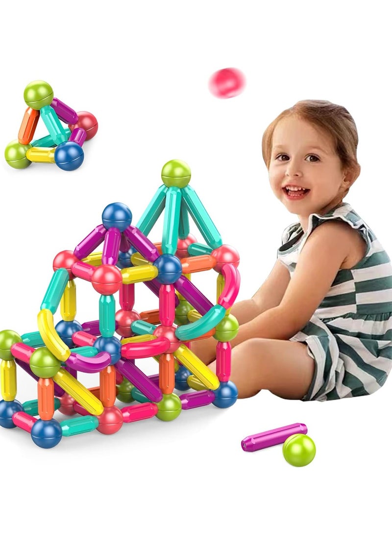 Generic Magnetic Building Sticks and Balls Toy for Kids – STEM Educational Construction Set – 3D Colorful Blocks for Creativity & Learning - 42 pcs - Image 2