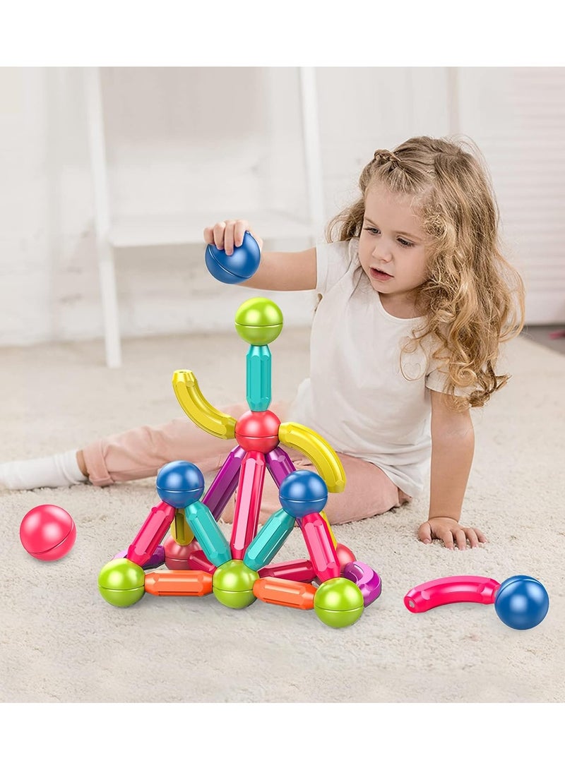 Generic Magnetic Building Sticks and Balls Toy for Kids – STEM Educational Construction Set – 3D Colorful Blocks for Creativity & Learning - 42 pcs - Image 3