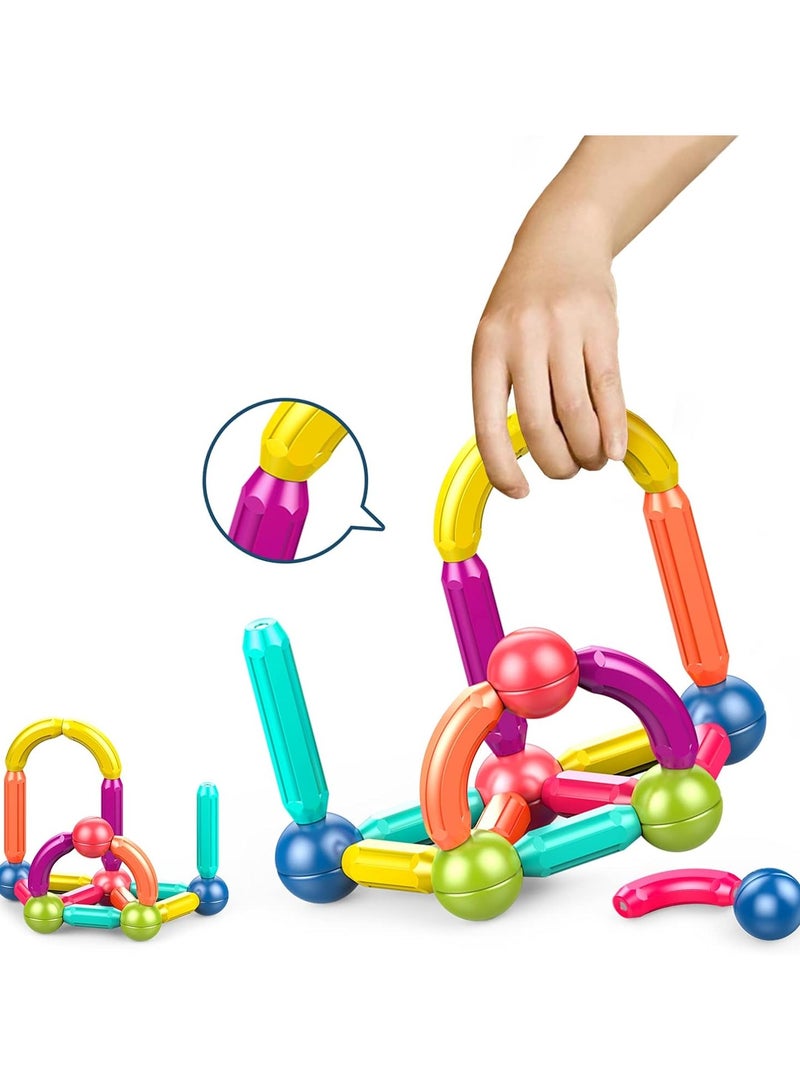 Generic Magnetic Building Sticks and Balls Toy for Kids – STEM Educational Construction Set – 3D Colorful Blocks for Creativity & Learning - 42 pcs - Image 5