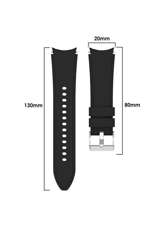 TWEGGON Silicone Strap 20mm Compatible with Samsung Galaxy Watch 7/Watch 6/Watch 5/Watch 4 Black  - Image 3