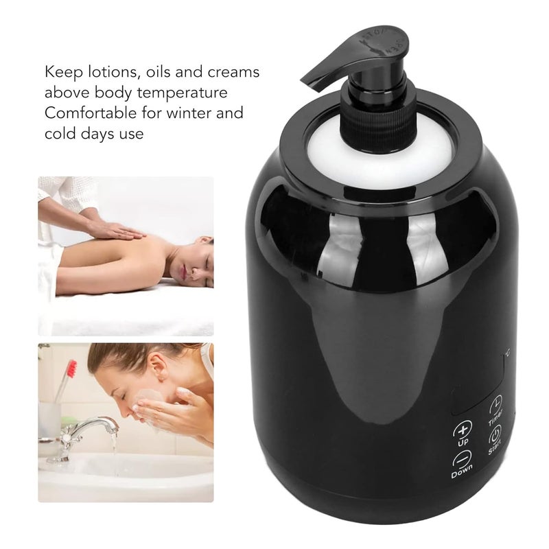 Massage Oil Warmer Bottle, Essential Oil Heater LED Display Temperature Adjust Single Massage Oil Bottle Warmer Electric Lotion Warmer Dispenser Heater for Salon Barber Shops - Image 2