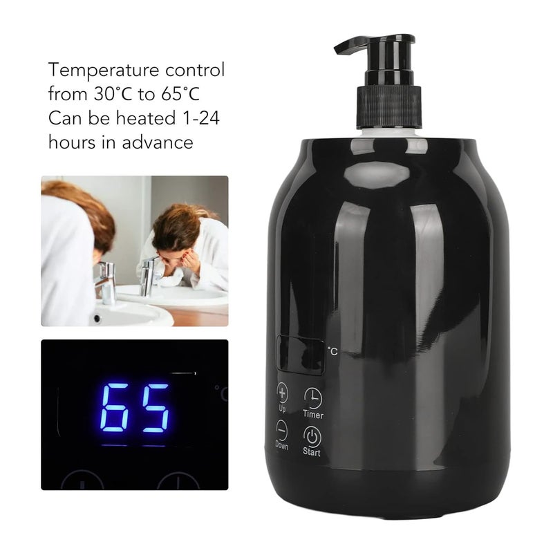 Massage Oil Warmer Bottle, Essential Oil Heater LED Display Temperature Adjust Single Massage Oil Bottle Warmer Electric Lotion Warmer Dispenser Heater for Salon Barber Shops - Image 3