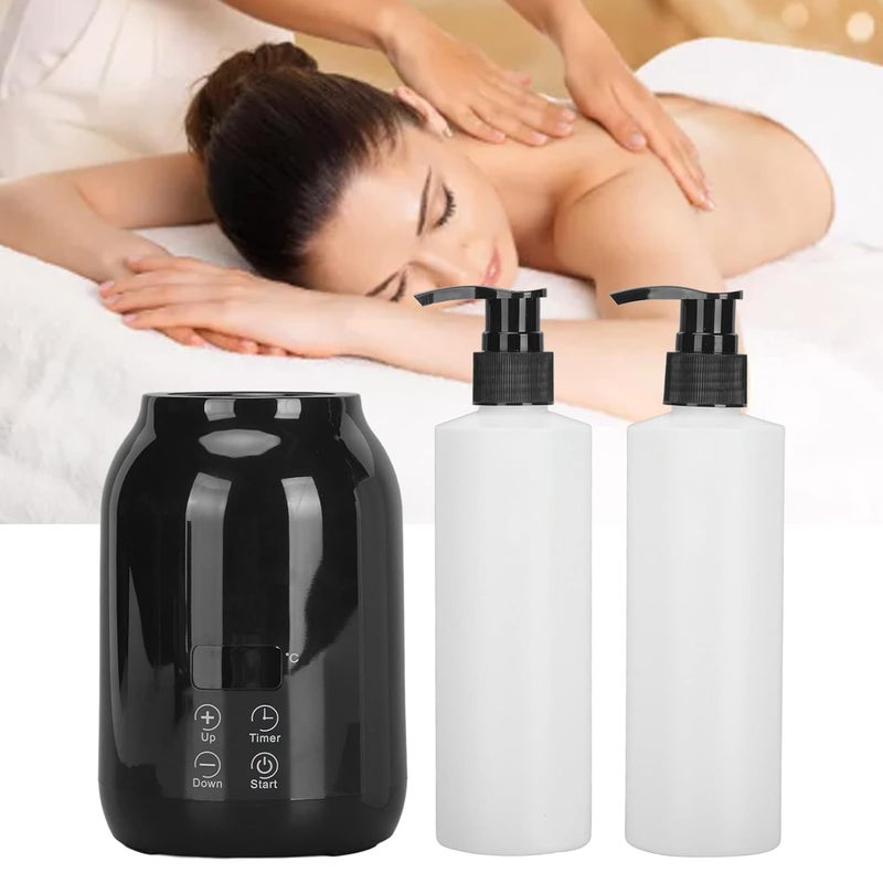 Massage Oil Warmer Bottle, Essential Oil Heater LED Display Temperature Adjust Single Massage Oil Bottle Warmer Electric Lotion Warmer Dispenser Heater for Salon Barber Shops - Image 5