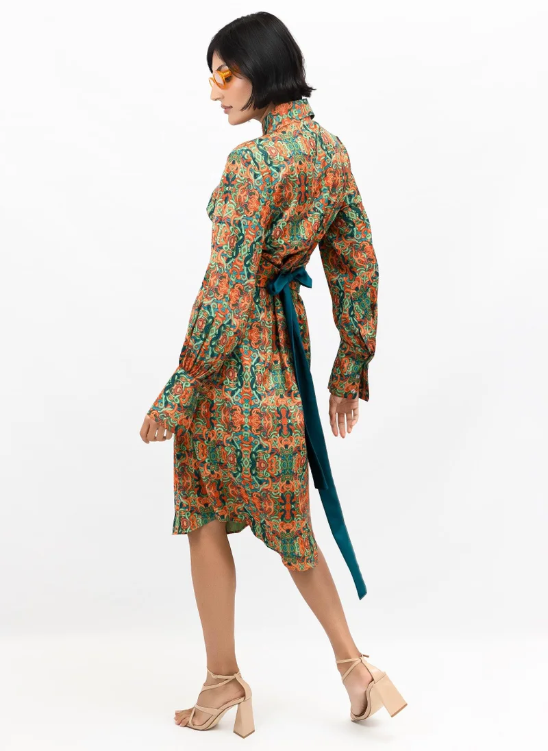 جانارا جونز Snakes Satin Jessica Shirt Dress
