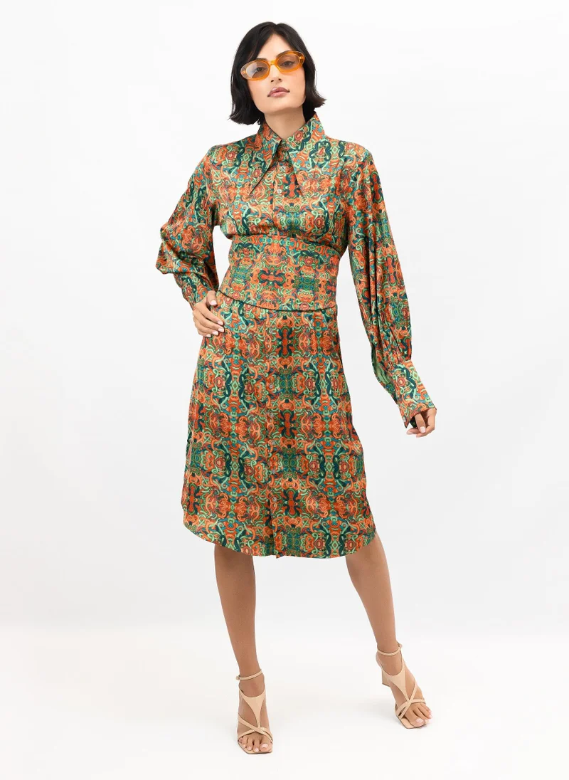 جانارا جونز Snakes Satin Jessica Shirt Dress