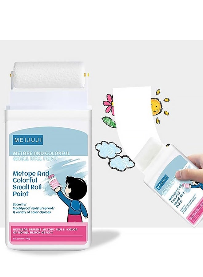 White Paint For Wall,Small Roller Brush Wall Repair Tool,Eco-friendly Latex Paint with Small Roller Brush,Water-Based, Non-Toxic,The best choice for removing wall stains - Image 1