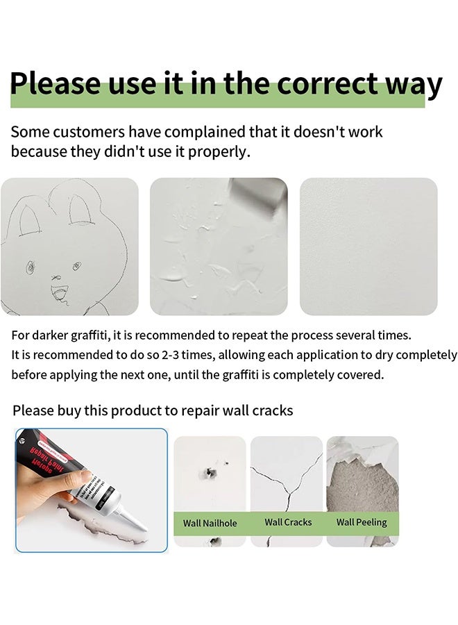 White Paint For Wall,Small Roller Brush Wall Repair Tool,Eco-friendly Latex Paint with Small Roller Brush,Water-Based, Non-Toxic,The best choice for removing wall stains - Image 5