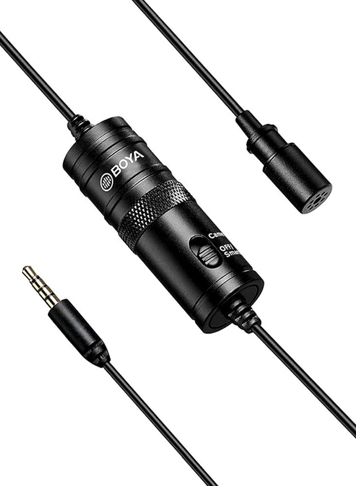 BOYA Microphones BY-M1 Compact Smartphone Camera DSLR Lavalier Microphones for iPhone Android Samsung Sony Nikon (19.7ft) - Image 1