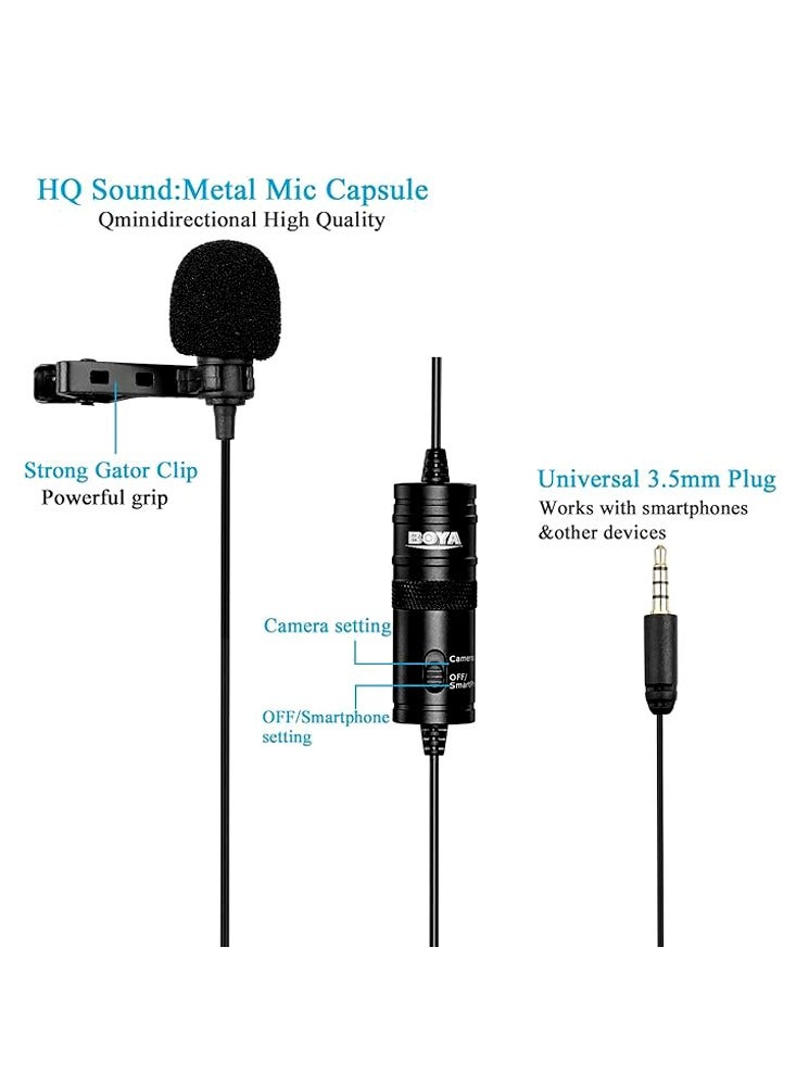 BOYA Microphones BY-M1 Compact Smartphone Camera DSLR Lavalier Microphones for iPhone Android Samsung Sony Nikon (19.7ft) - Image 4