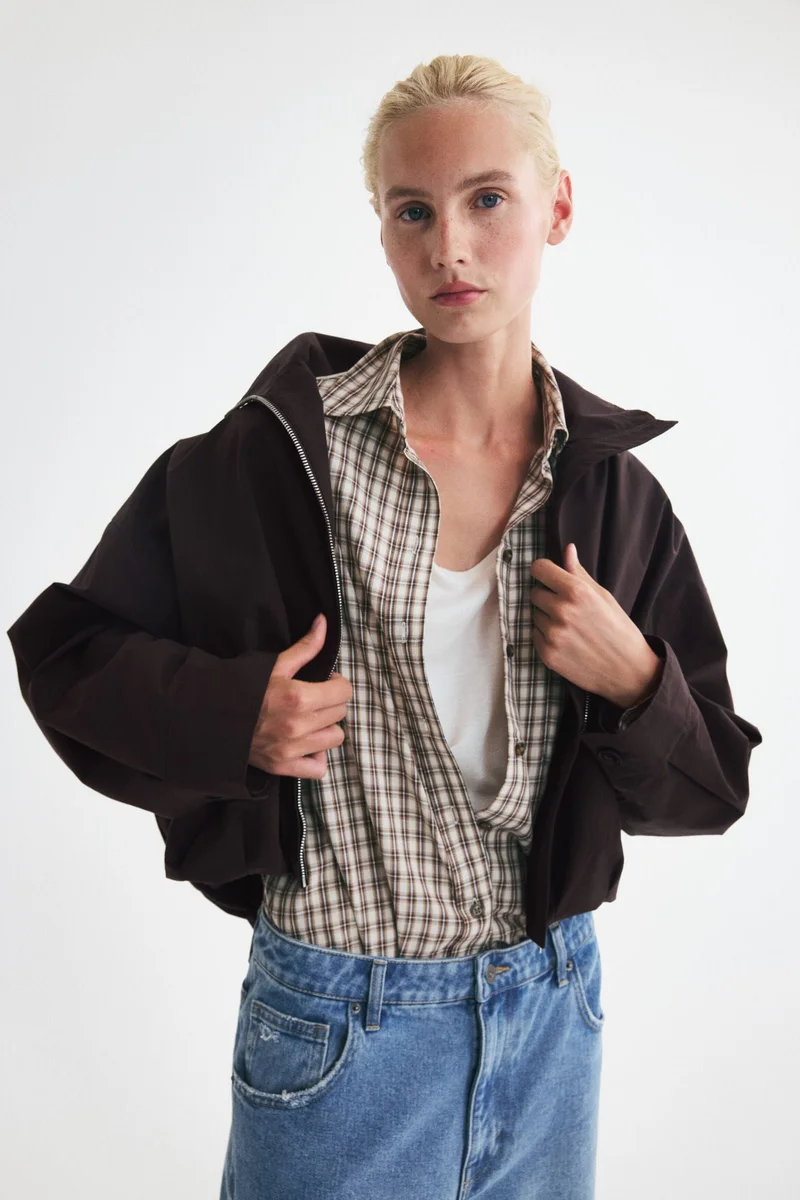 Oversized bubble-hem jacket