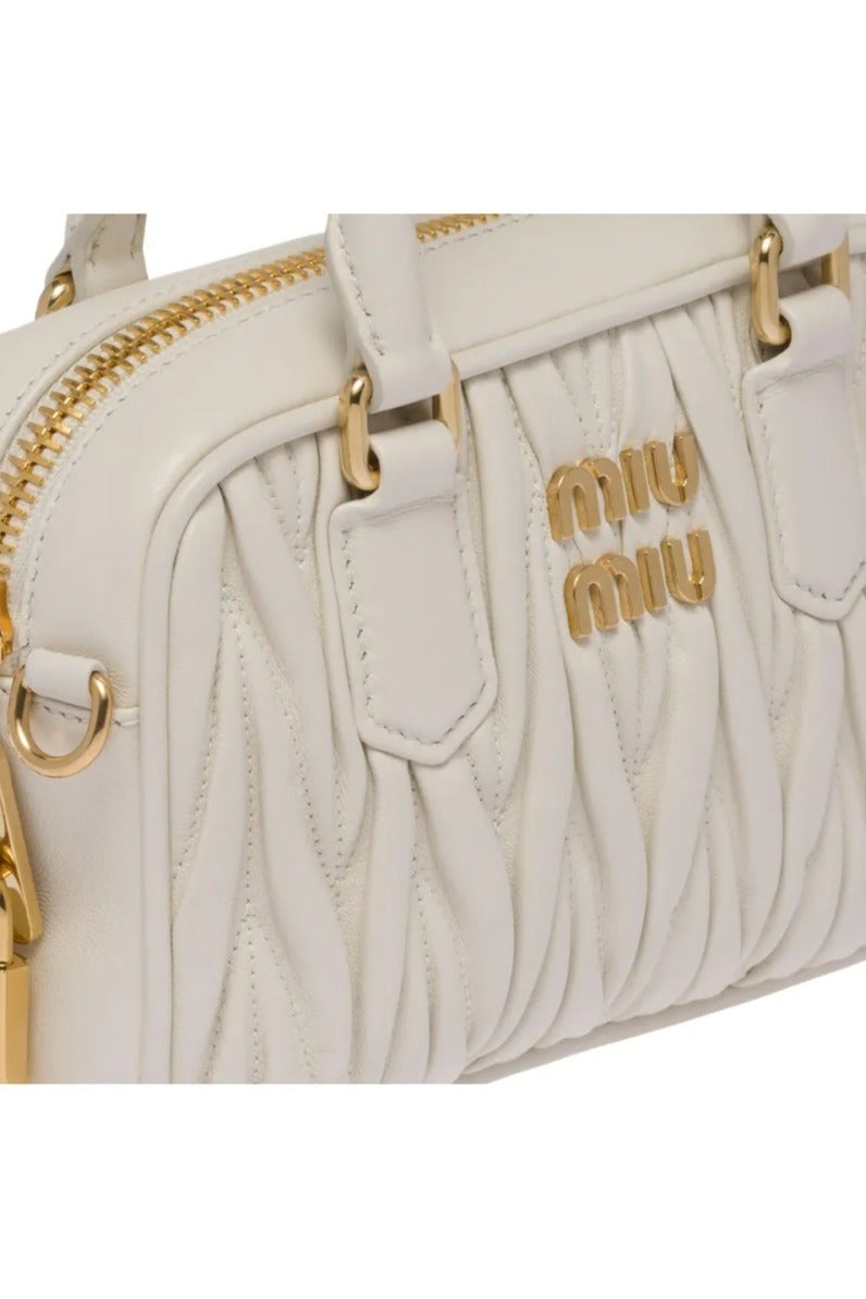 Miu Miu MIU Arcadie Quilted nappa leather bag Top Handbag Shoulder With Crossbody Strap - Image 5