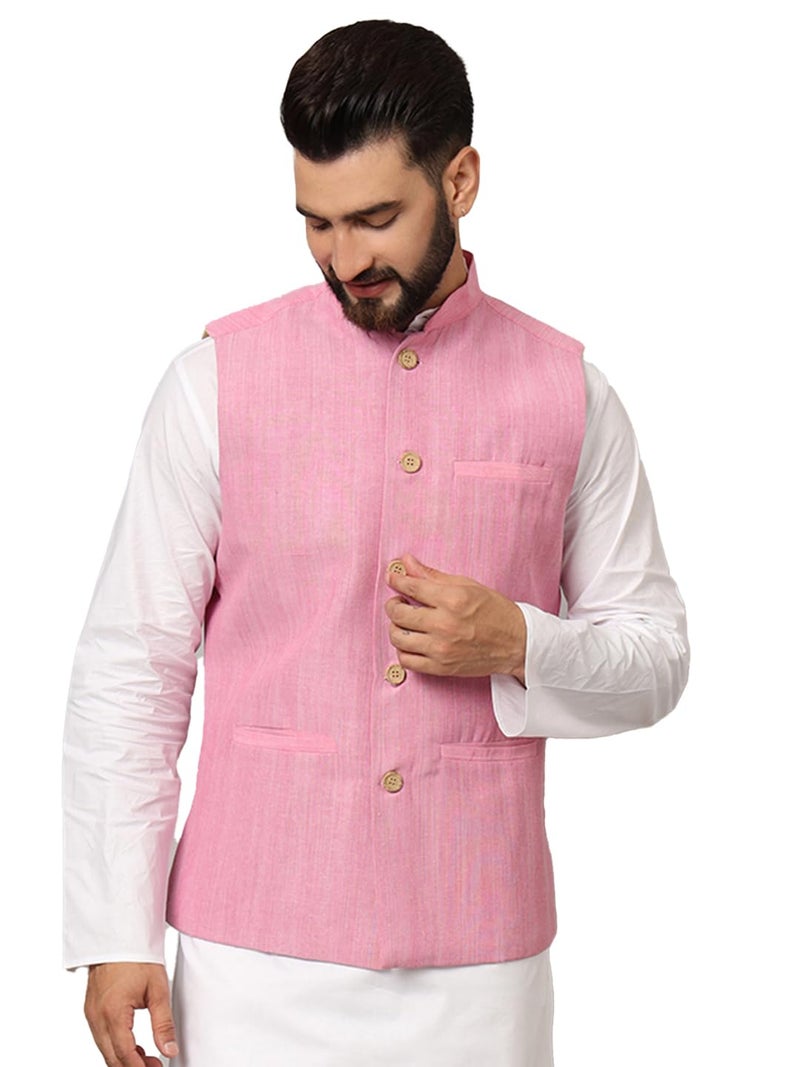 LATEST CHIKAN Men's Nehru Jacket/Waistcoat Sophisticated Ethnic Wear - SARRI-LJ-P-40 - Image 1