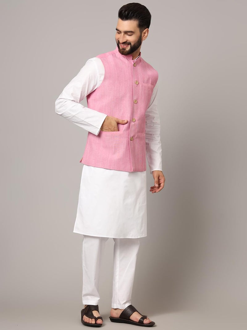 LATEST CHIKAN Men's Nehru Jacket/Waistcoat Sophisticated Ethnic Wear - SARRI-LJ-P-40 - Image 3