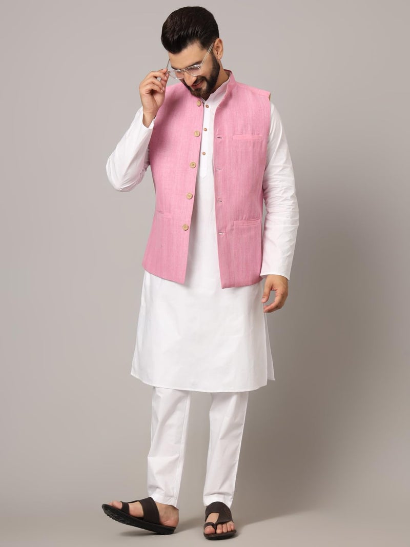 LATEST CHIKAN Men's Nehru Jacket/Waistcoat Sophisticated Ethnic Wear - SARRI-LJ-P-40 - Image 2