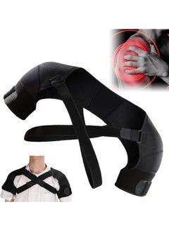 Double Shoulder Support Brace Strap Wrap Neoprene Protector, Recovery Shoulder Brace for Men and Women, Shoulder Stability Support Brace, Adjustable Fit Sleeve Wrap,