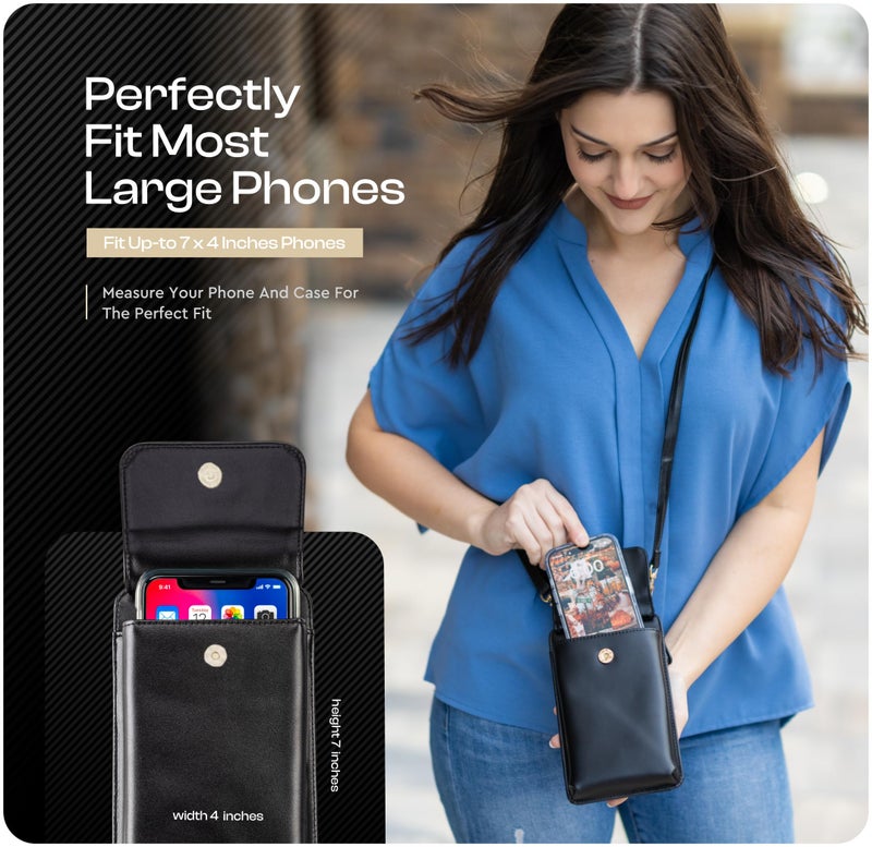 Claasico Crossbody Phone Purse for Women â€“ RFID Phone Case Wallet w/Magnetic Closure & Separate Zipper Pocket Crossbody Bag - Image 5
