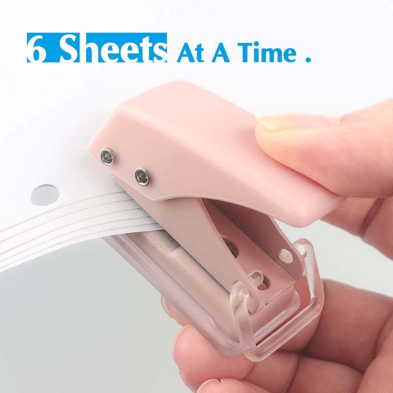 Tamaki 3 PCS Single Hole Puncher, Mini Hole Punch with 6 Sheet Capacity, for ID Cards, Chipboard, Art Project, Crafts Easy Punching - Image 4