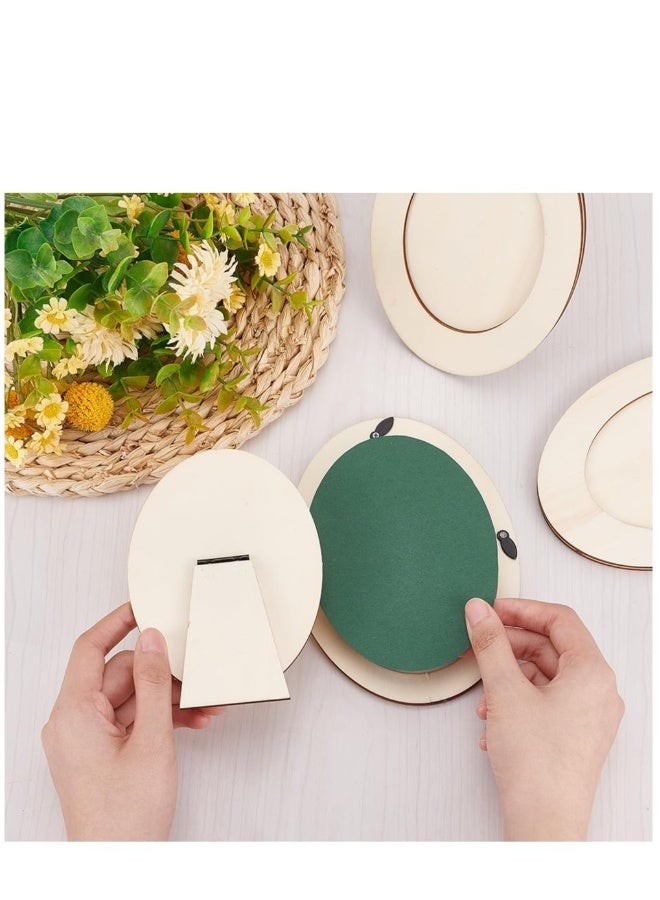 Tabletop Picture Frames,10 Pcs Elevate Memories with Wood Oval Tabletop Picture Frames  - 4.5x3inch Size for Wedding Decor and Home Display. Adjustable Frames for Personalized Festive Gifting - Image 5