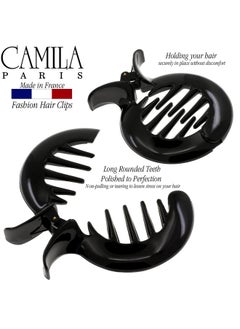 CAMILA Paris Cp3294 French Hair Clip For Women Girls Round Fish Hair Claw Clips Ponytail Holder Fashion Durable And Styling Hair Accessories For Women Strong Hold No Slip Grip Made In France  - Image 2