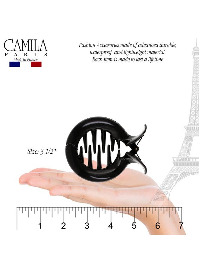 CAMILA Paris Cp3294 French Hair Clip For Women Girls Round Fish Hair Claw Clips Ponytail Holder Fashion Durable And Styling Hair Accessories For Women Strong Hold No Slip Grip Made In France - Image 3