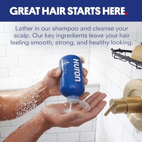 Huron Mens Shampoo Cleansing Hydrating Formula Citrus Fresh Juniper Aromatic Greens Scent Strengthens Hair SulfateFree ParabenFree Argan Oil Aloe Peppermint 117 Fl Oz - Image 5