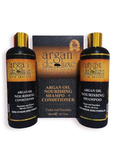 Argan Deluxe Set To Treat Hair Problems, Shampoo And Conditioner