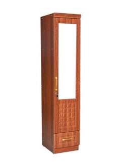 SILA 1 Door Wooden Wardrobe Cabinet Cupboard With Mirror and Drawer Lock Keys Size 190x51x53 Cm Charrey-8711  - Image 1