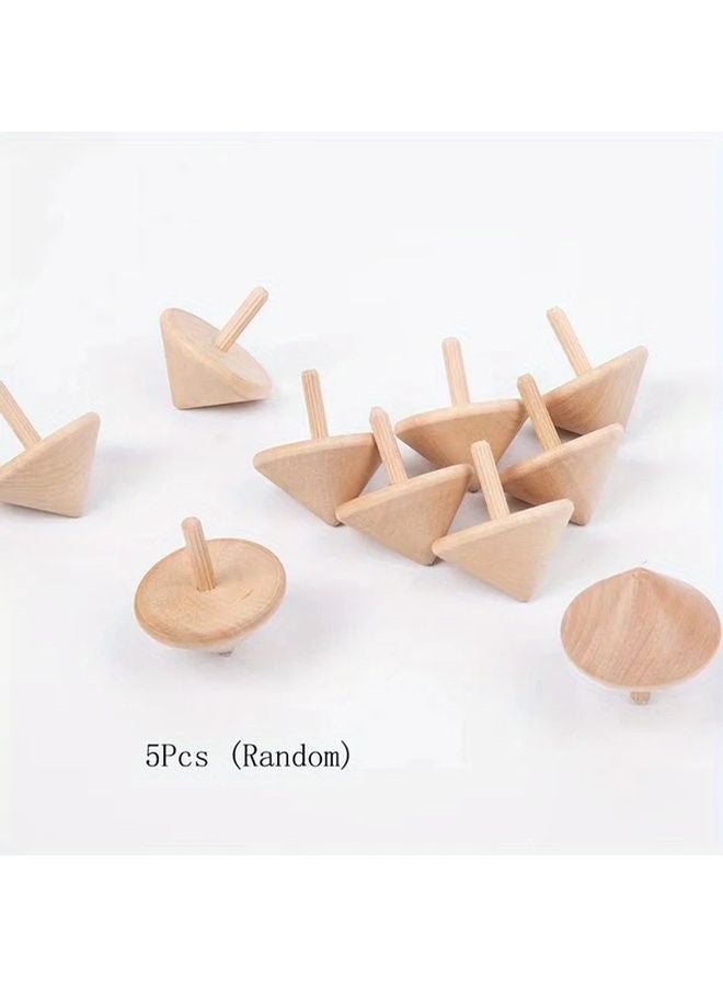5 قطع ألعاب دوامات خشبية ملونة تعليمية للأطفال هدايا حفلات أعياد الميلاد - Image 2