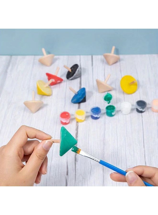 5 قطع ألعاب دوامات خشبية ملونة تعليمية للأطفال هدايا حفلات أعياد الميلاد - Image 5