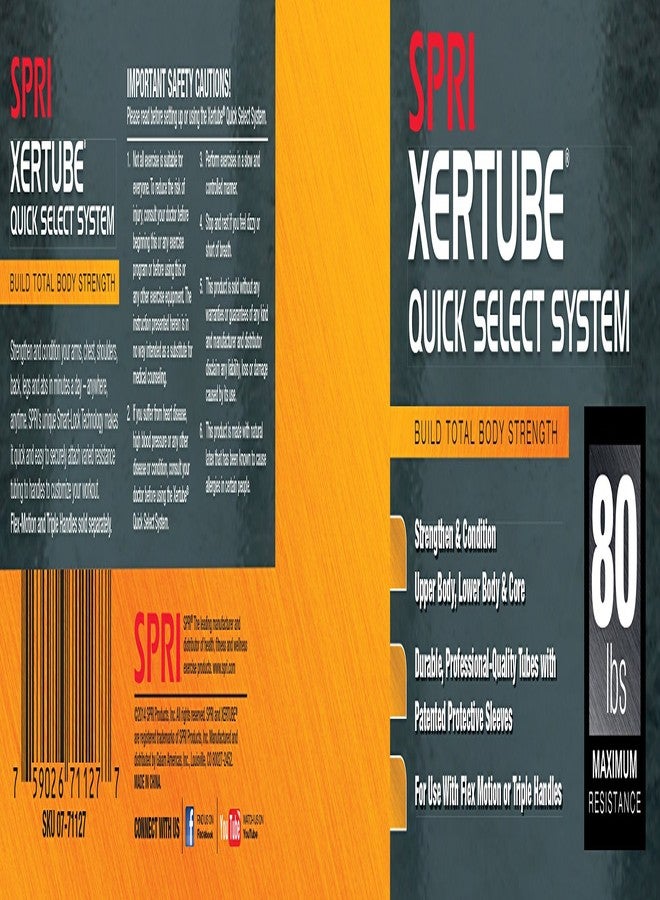 اس بي ار اي حبل تمارين المقاومة SPRI Quick Select Xertube، أسود، 80 رطلاً - Image 3