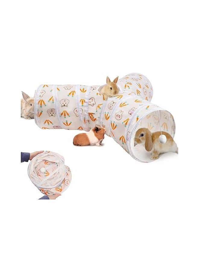 عام نفقات بني وأنابيب قابلة للطي، لعب نفقات نشاط للأرانب الصغيرة، لعب نفقات للأرانب الصغيرة والأرانب القزمة وغنم الغينيا والقطط. - Image 1