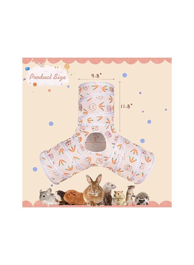 عام نفقات بني وأنابيب قابلة للطي، لعب نفقات نشاط للأرانب الصغيرة، لعب نفقات للأرانب الصغيرة والأرانب القزمة وغنم الغينيا والقطط. - Image 3