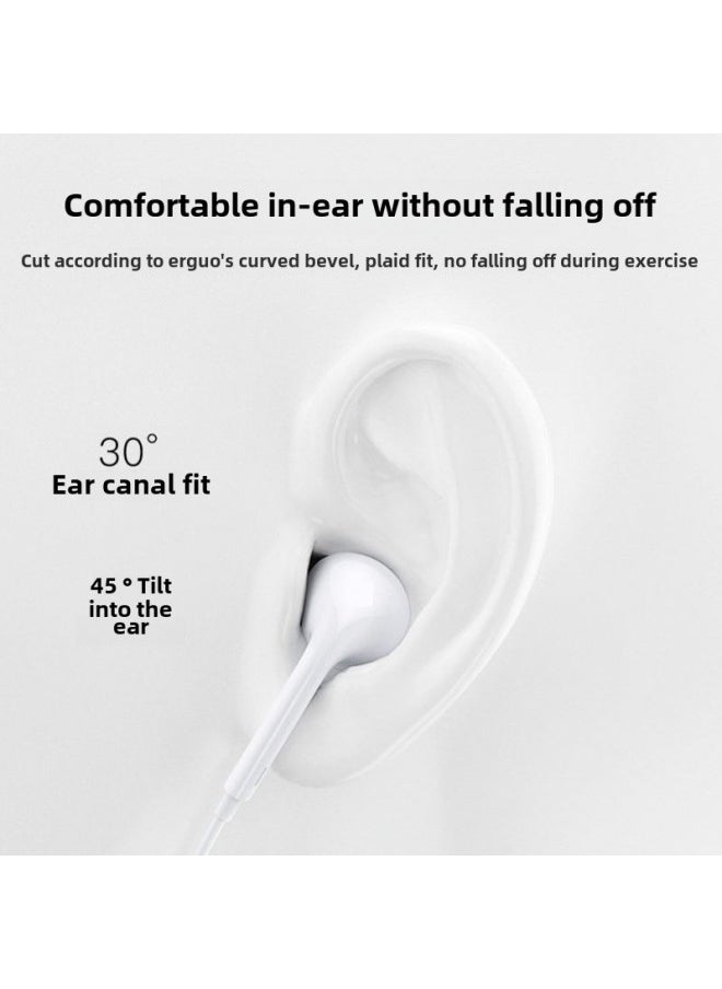 Generic - High Sound Quality Wired Headset For Apple Type-C Xiaomi Huawei OPPO Digital Headset Wire Control Headset-Color:Second-generation Apple Cracks Straight Insertion - Image 1