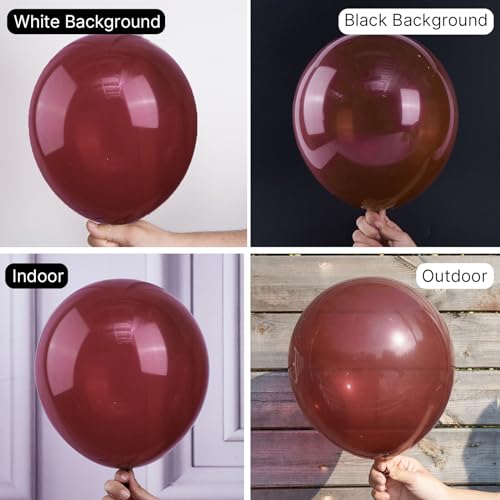 PartyWoo Burgundy Balloons 50pcs 12 Inch Dark Chestnut Red Maroon Helium Balloons for Graduation Wedding Thanksgiving Birthday Bachelorette Citizenship Strawberry Theme Party Decorations RedY62 - Image 5