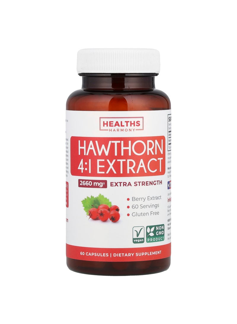 Hawthorn 4:1 Extract, 2,660 mg, 60 Capsules