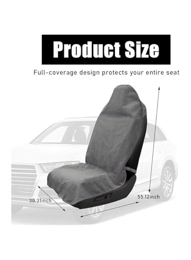 HOOKOR Car Towel Seat Cover, Waterproof Auto Seat Cover for Running, Swimming, Gym, Washable Non-Slip Car Seat Protector Fit for Sedans, Trucks, SUVs, Universal Car Accessories (Grey) - Image 2