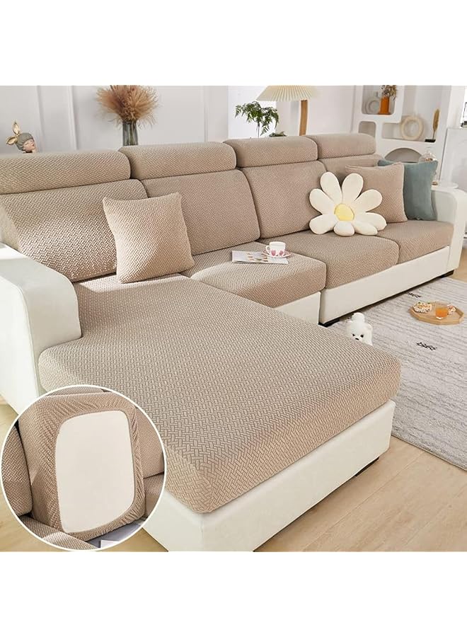 erorex Universal Sofa Slipcover 2024 New Wear Resistant Sofa Cover L Shape Sectional Couch Covers Separate Cushion Couch Chaise Cover High Stretch Furniture Protector A Camel Backcover - Image 1