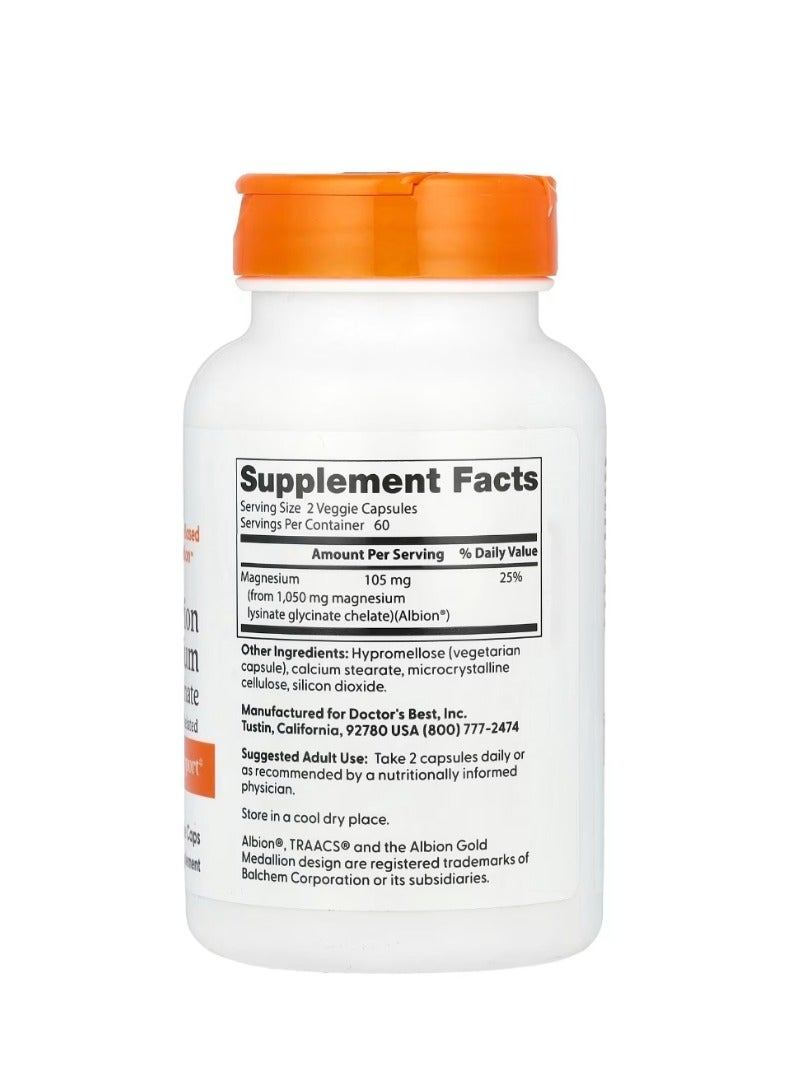 Doctor's Best High Absorption Magnesium 120 Veggie Caps (52.5 mg per Capsule) - Image 2