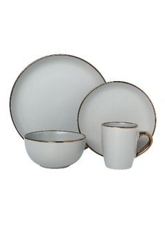 Bien Servi 16-Piece Elegant And Modern Design Stoneware Dinner Set Grey And Bronze 29 X 24 X 36 Cm 4127111/G 