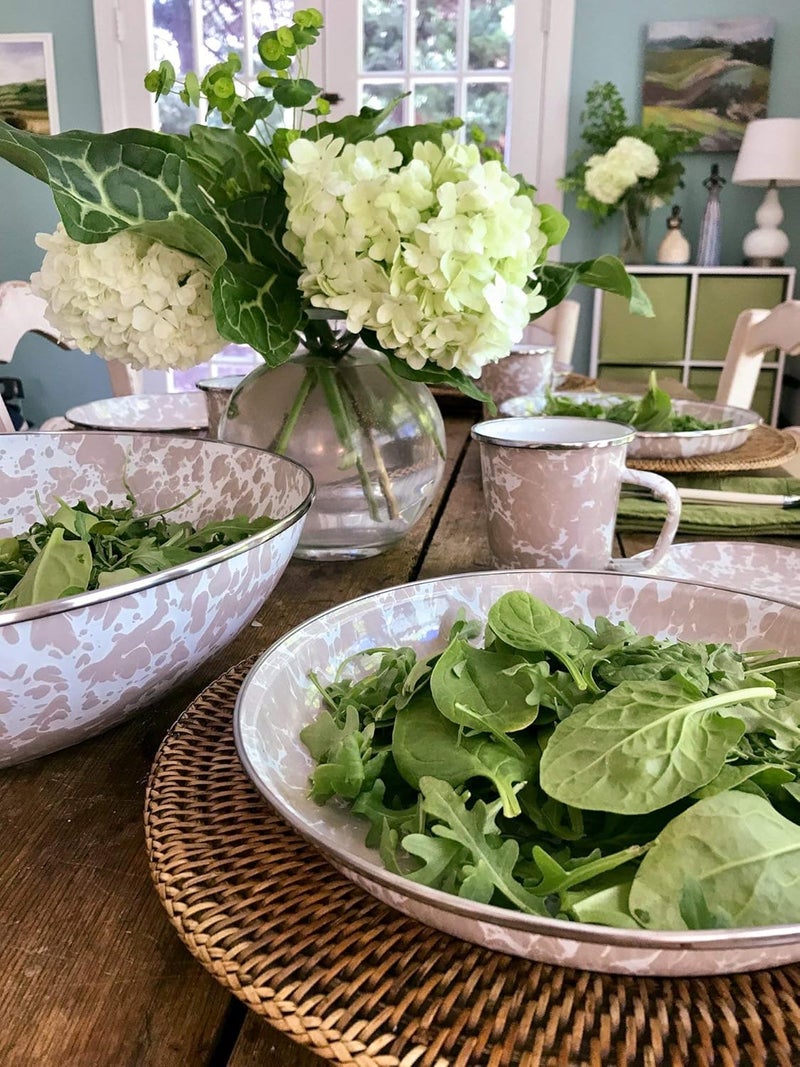 Golden Rabbit Enamelware  Set of 4105 Dinner Plates Taupe Swirl - Image 3